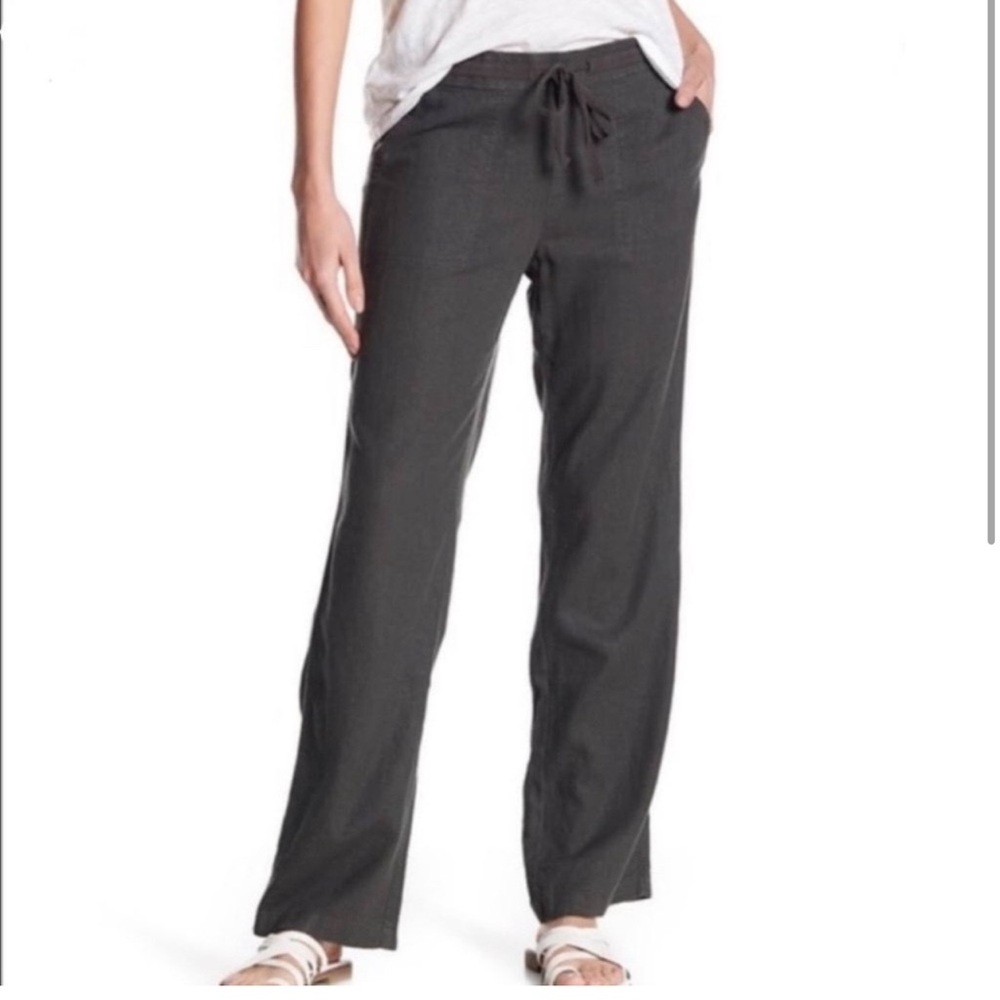 Women's Black Linen Blend Pants